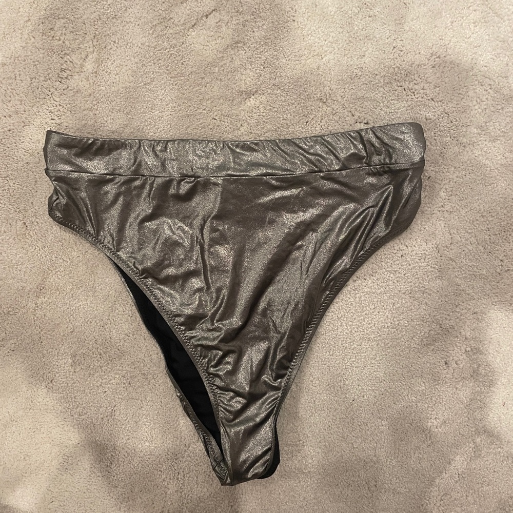 Nikki Beach Noire Metallic One-Shoulder Bikini Set - Picture 9 of 10